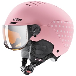 lyžiarska prilba uvex rocket junior visor pink confetti mat